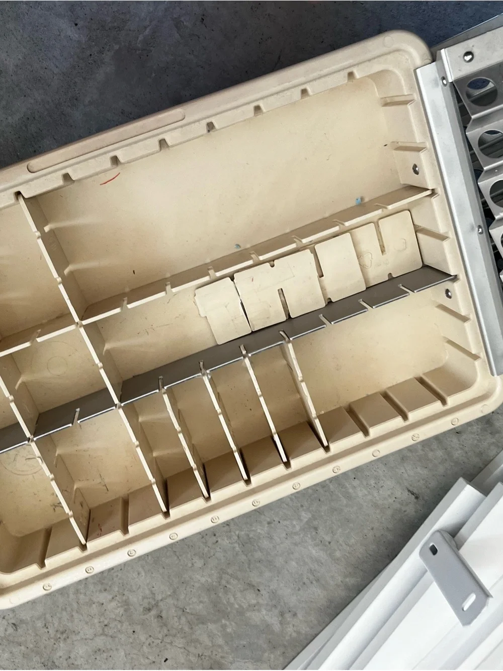 Beige Plastic Compartment Organizer Tray - Home Storage & Organization